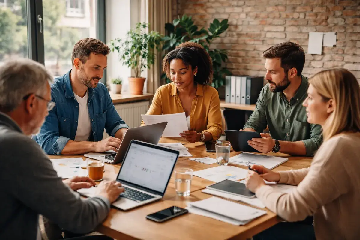 The WORQABLE team collaborating on business solutions